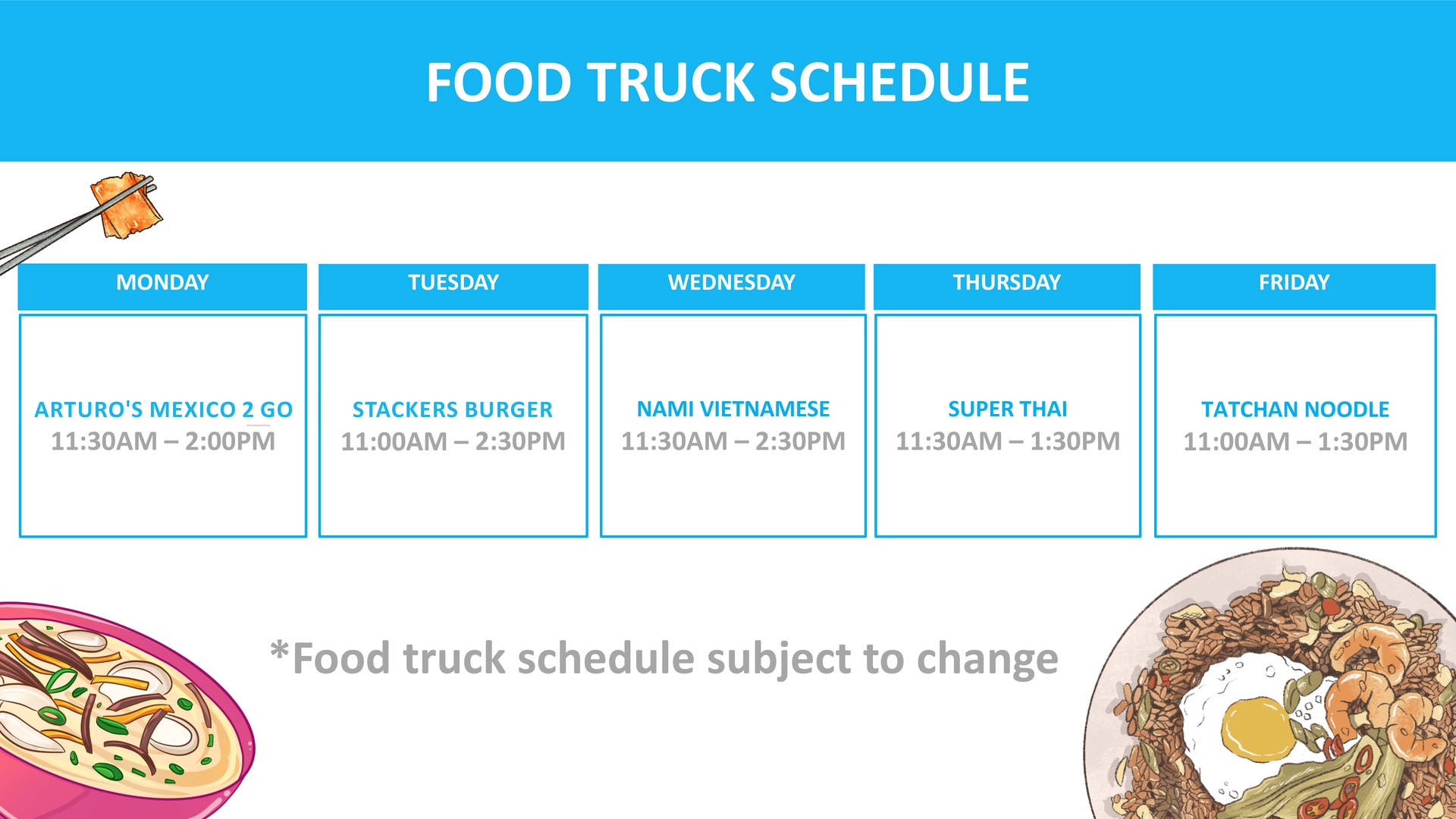 Food truck schedule