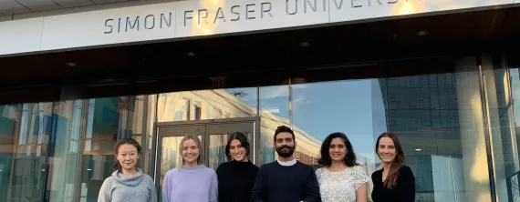 Group of students outside of Centre for Digital Media